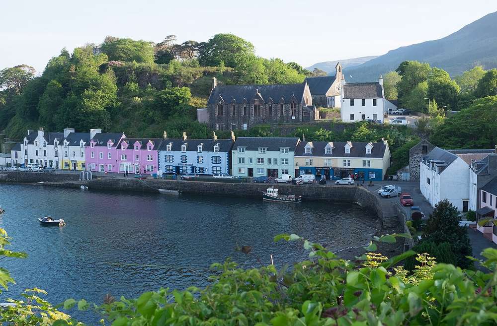 Isle of Skye harbour and hills